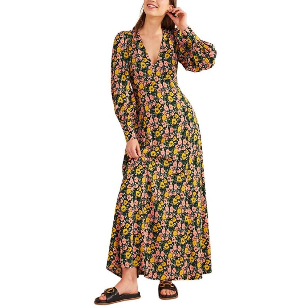 Boden Blouson Sleeve Maxi Tea Dress
